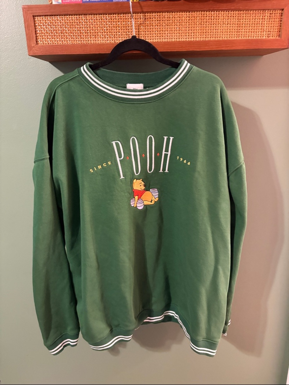 Green Pooh Graphic Crewneck Sweatshirt